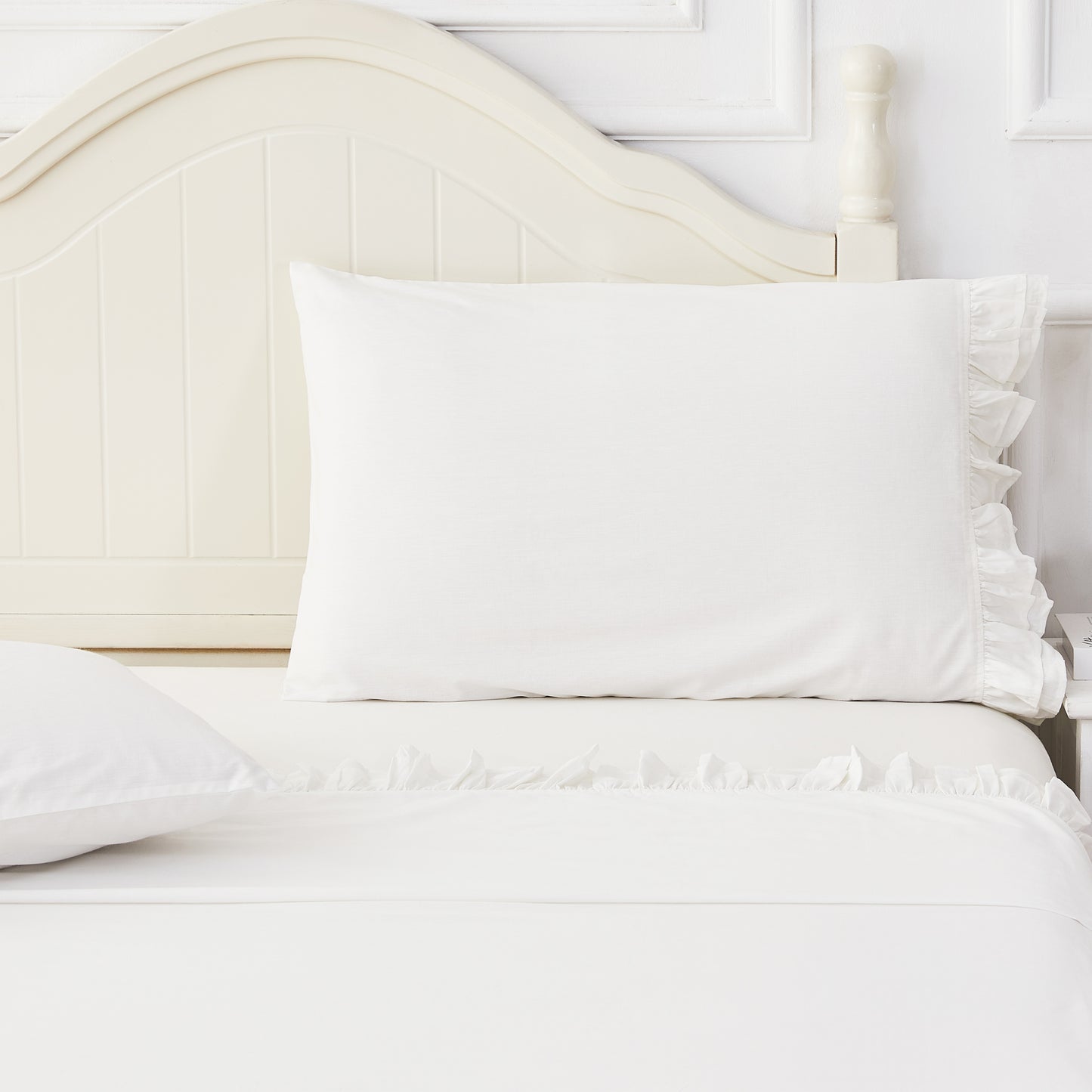 Double Ruffle Cotton Percale Sheet Set