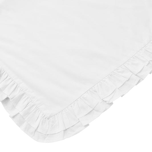 Double Ruffle Cotton Percale Duvet Set