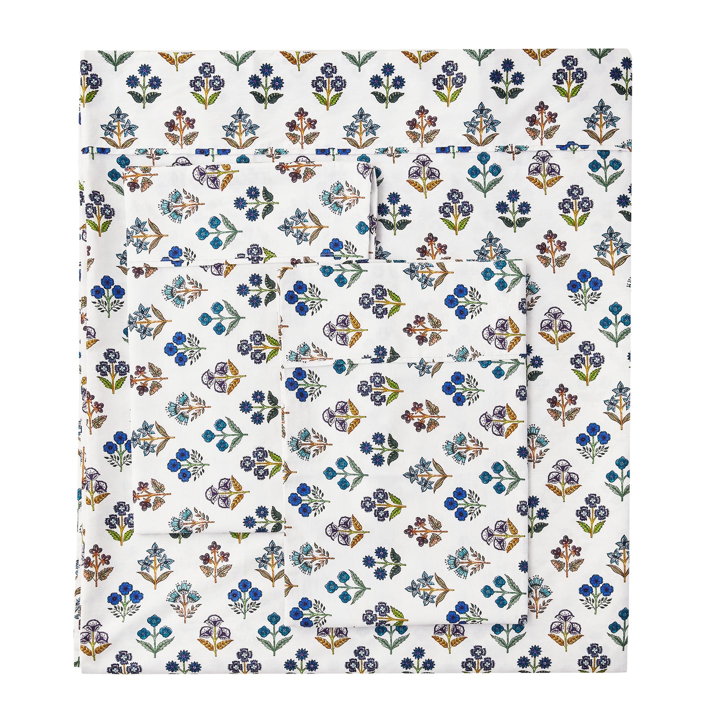 Sumita Floral Printed Cotton Percale Sheet Set