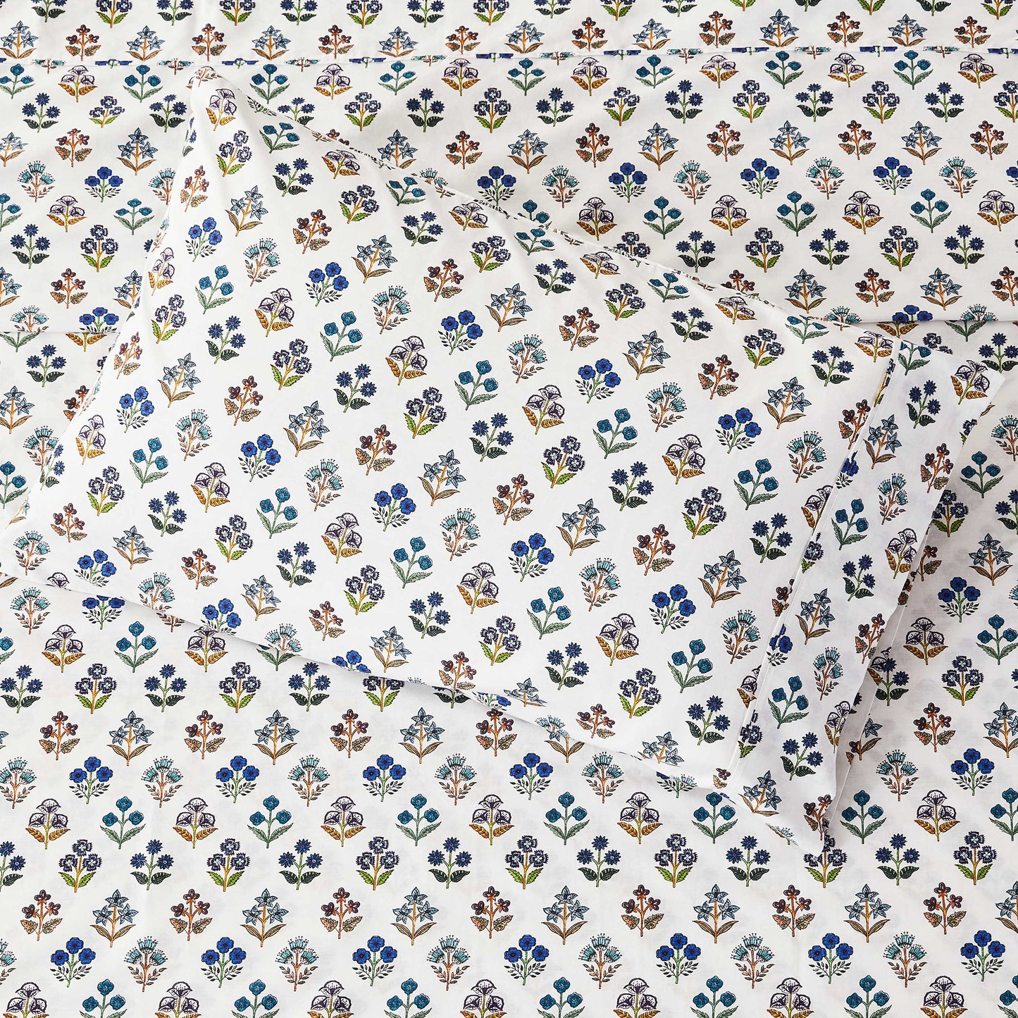 Sumita Floral Printed Cotton Percale Sheet Set