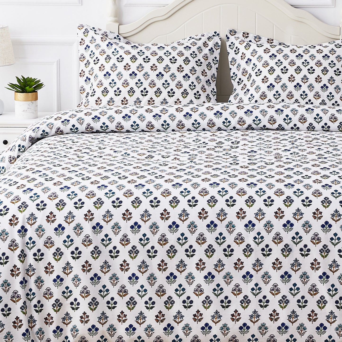 Sumita Floral Printed Cotton Percale Duvet Set