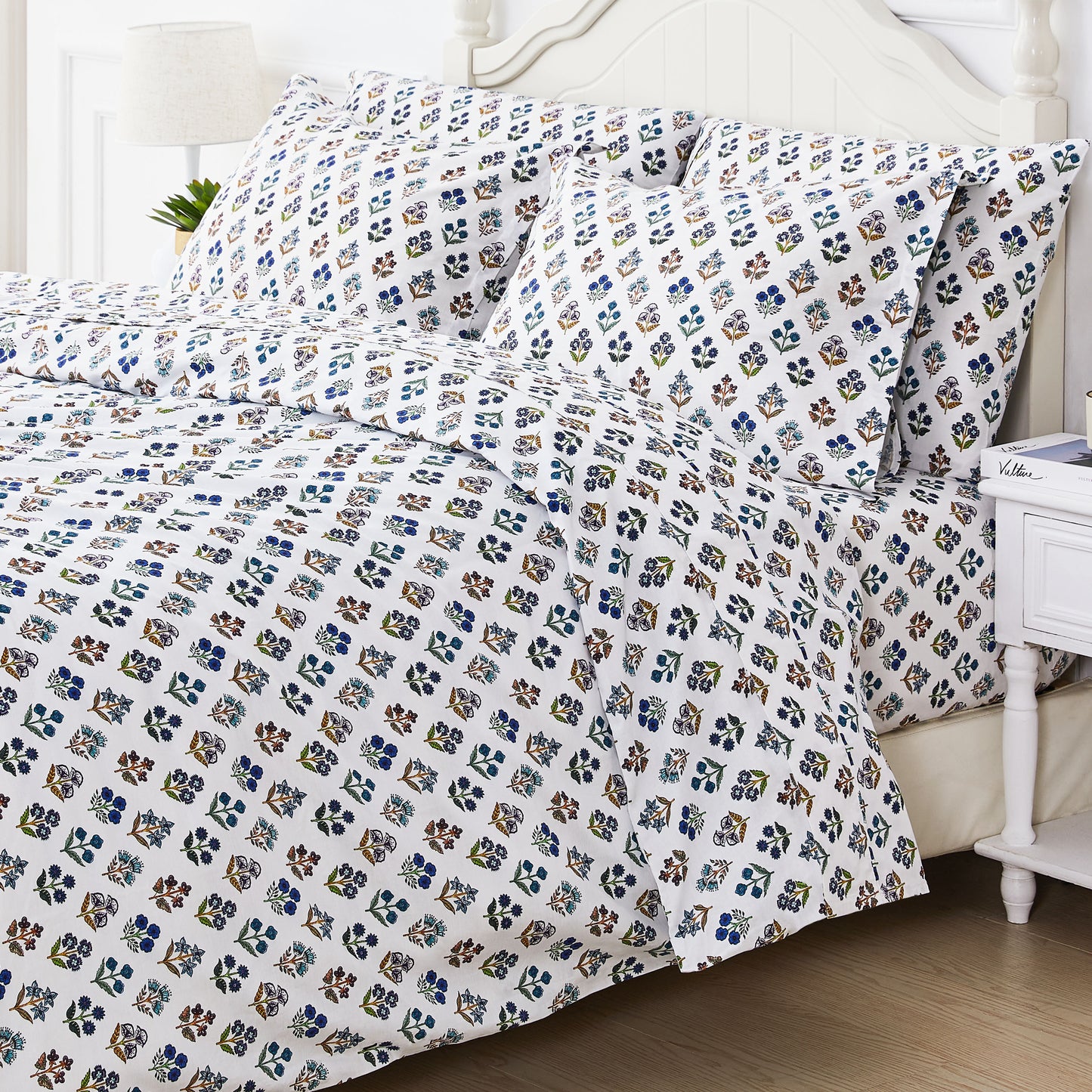 Sumita Floral Printed Cotton Percale Duvet Set