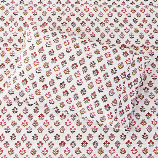 Sumita Floral Printed Cotton Percale Sheet Set