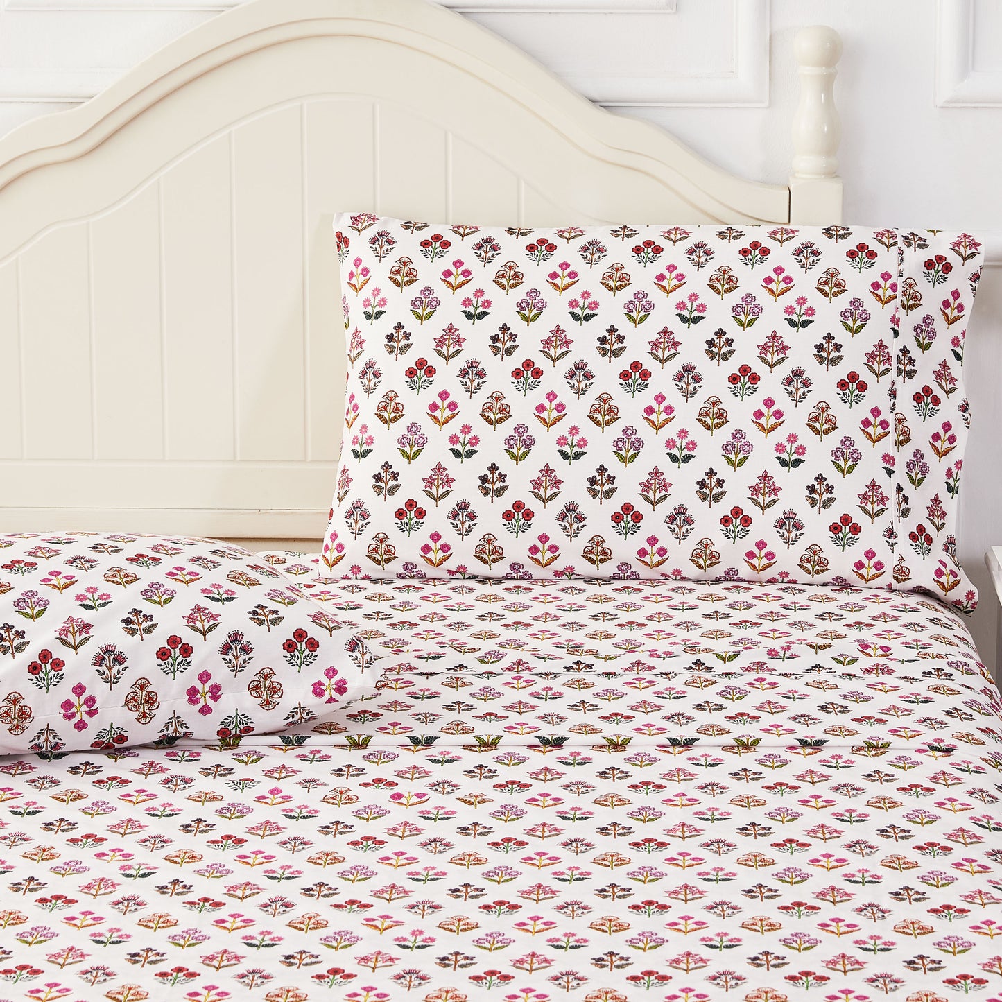 Sumita Floral Printed Cotton Percale Sheet Set