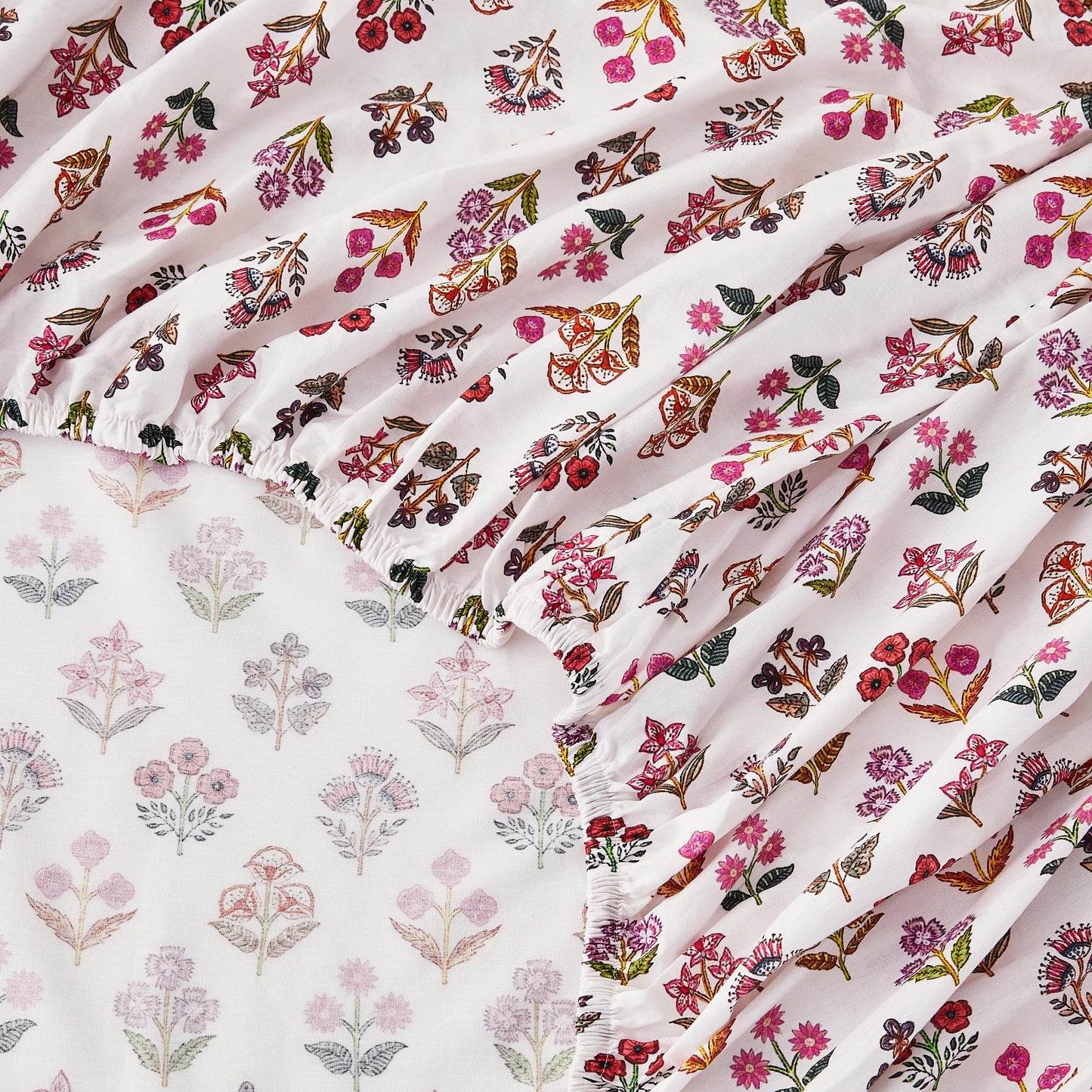 Sumita Floral Printed Cotton Percale Sheet Set