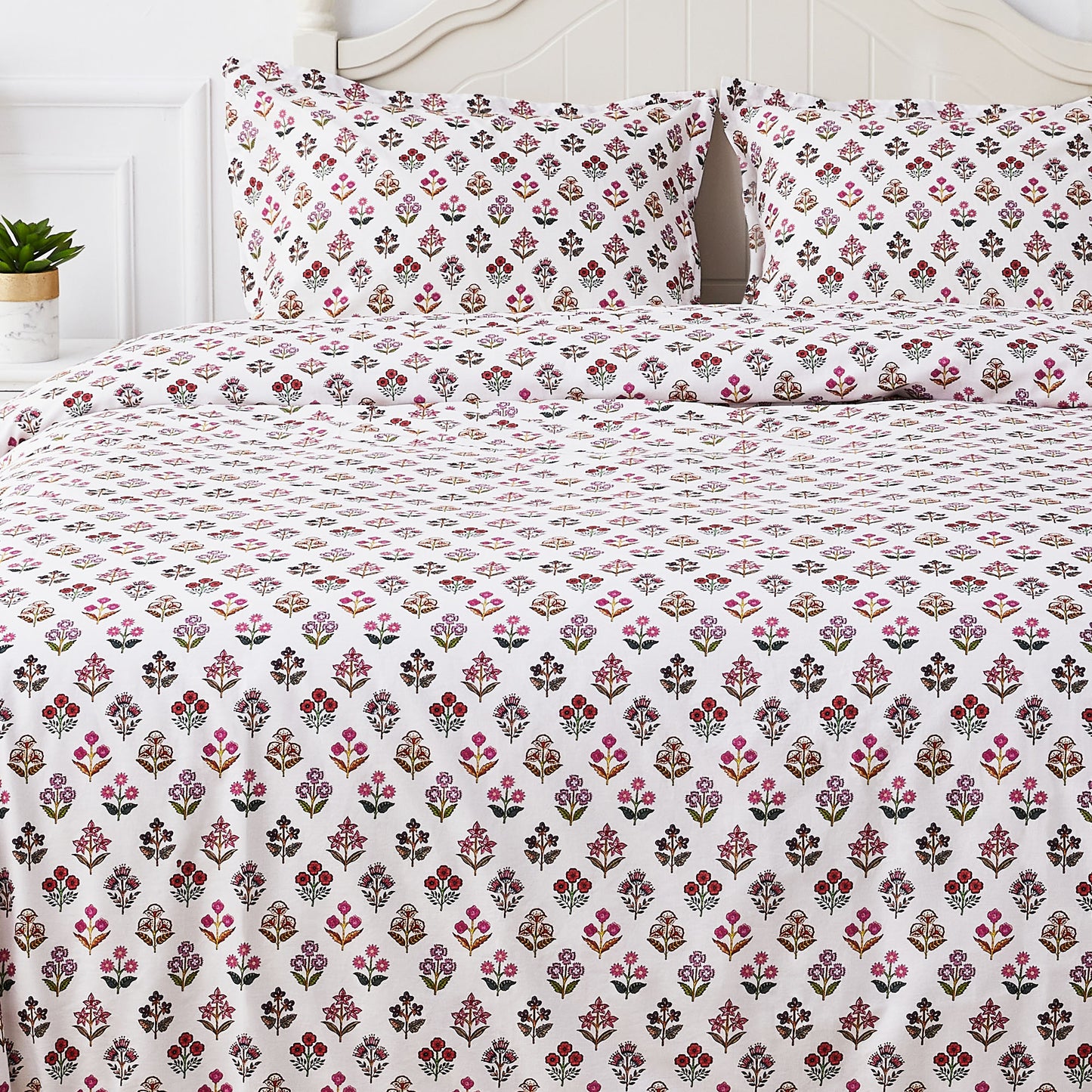 Sumita Floral Printed Cotton Percale Duvet Set