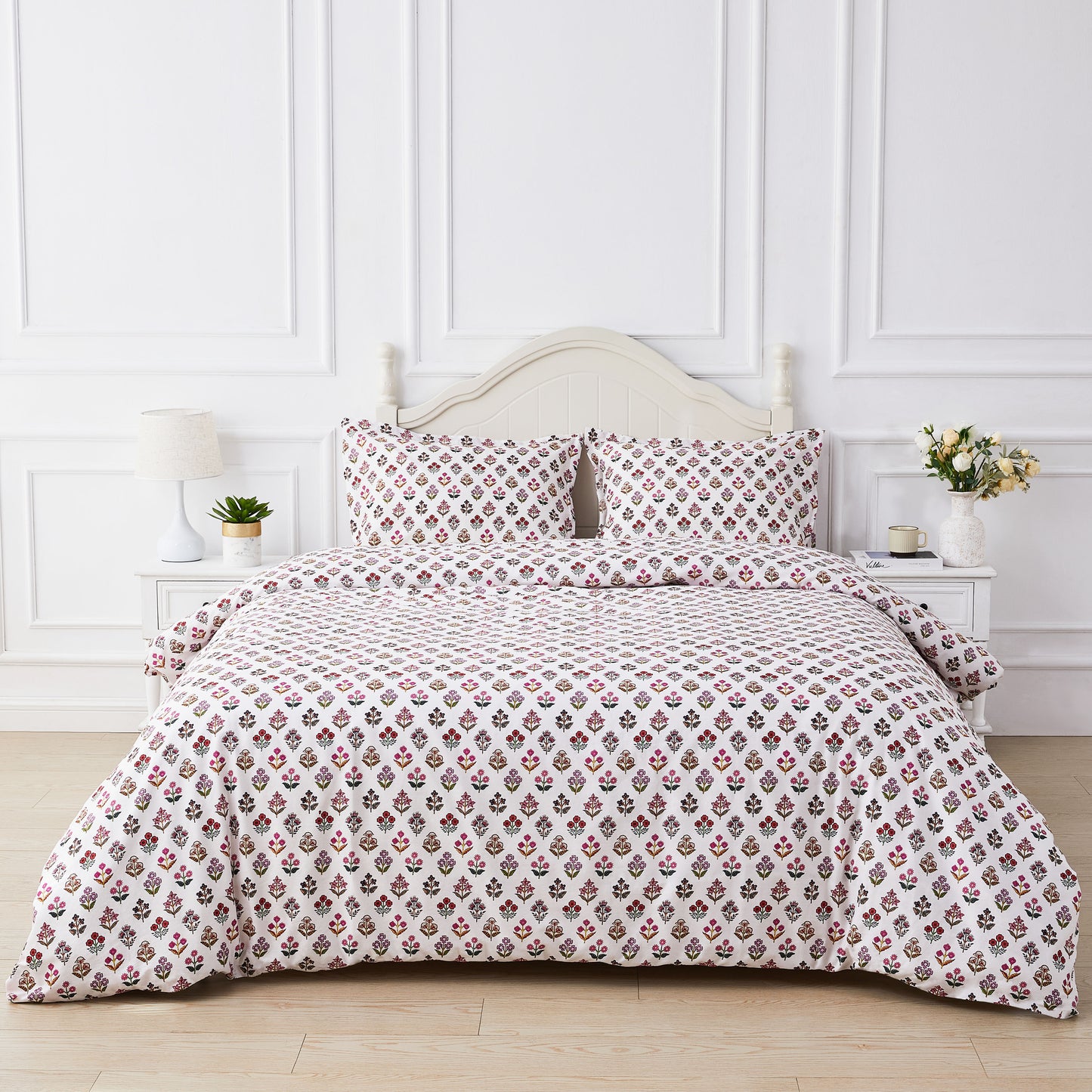 Sumita Floral Printed Cotton Percale Duvet Set