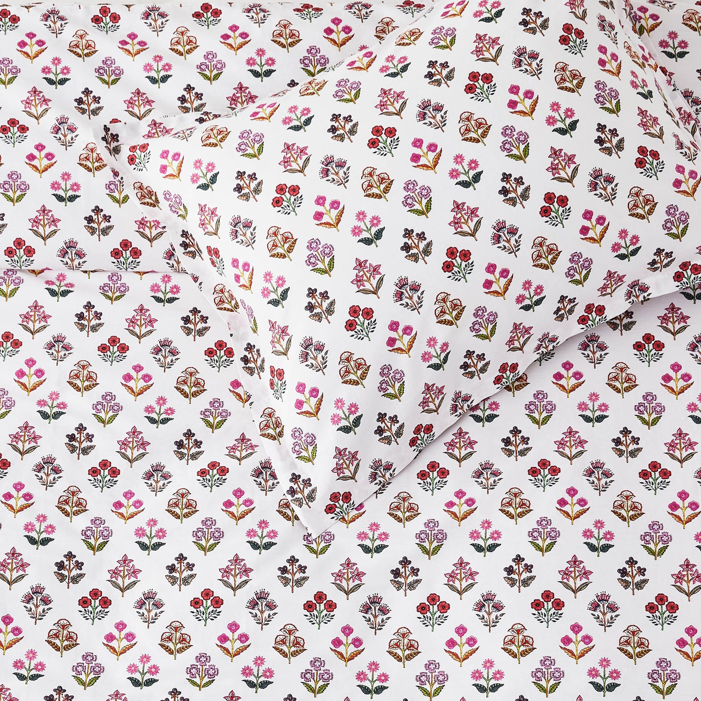 Sumita Floral Printed Cotton Percale Duvet Set