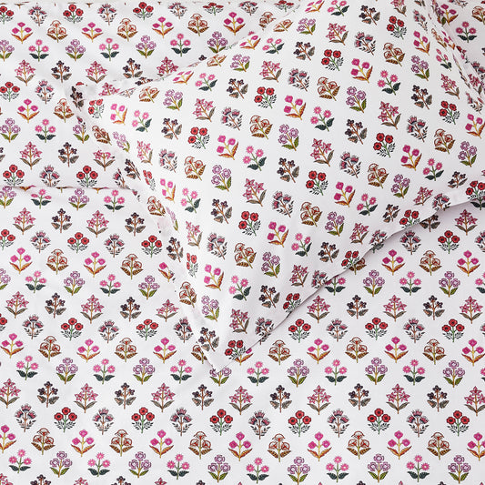 Sumita Floral Printed Cotton Percale Duvet Set