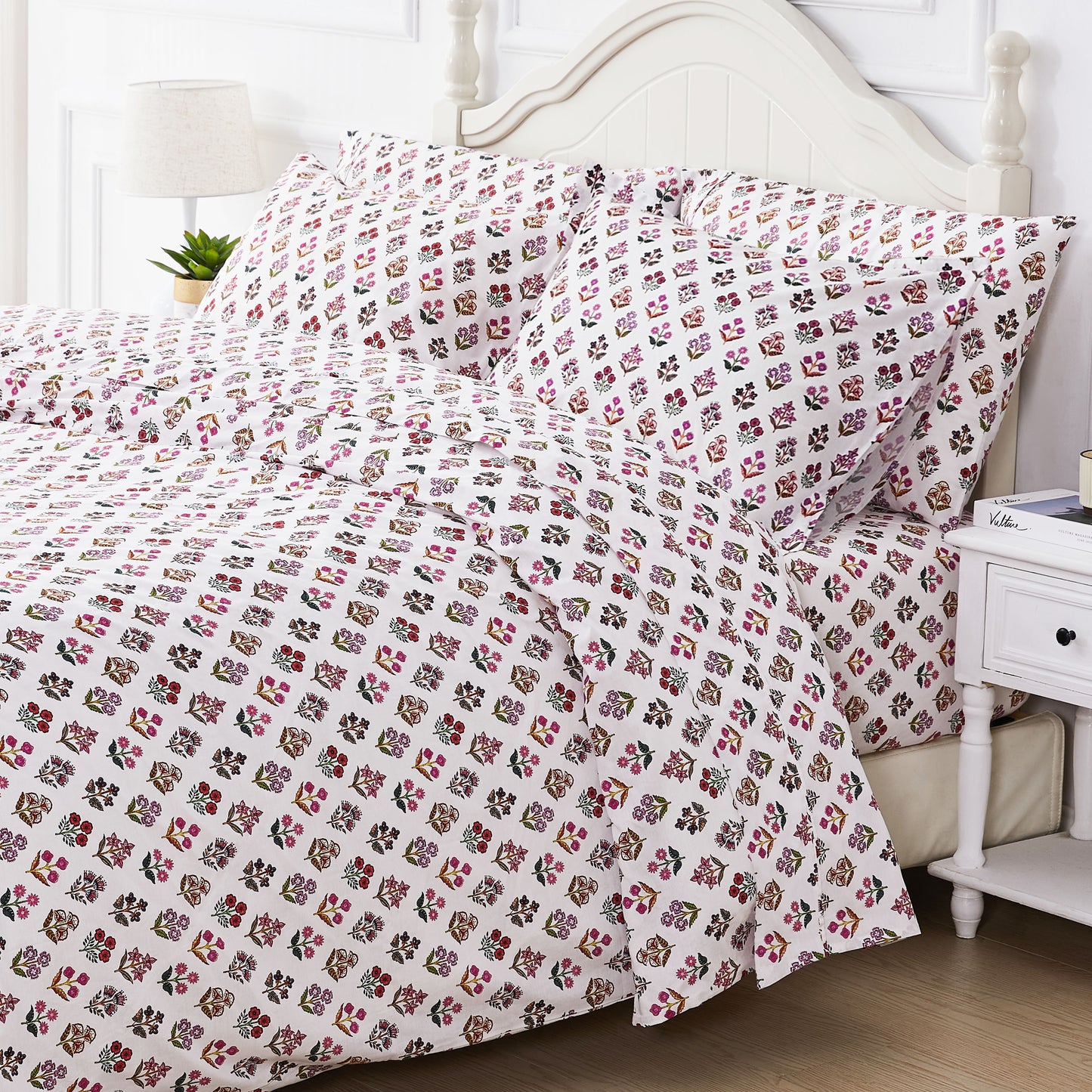 Sumita Floral Printed Cotton Percale Duvet Set