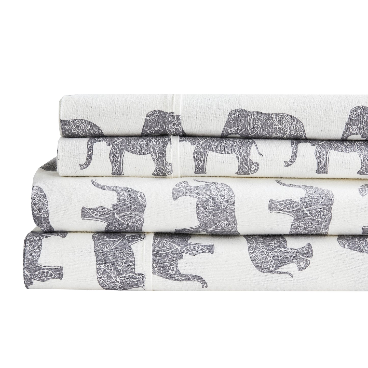 Elephants Flannel Sheet Set