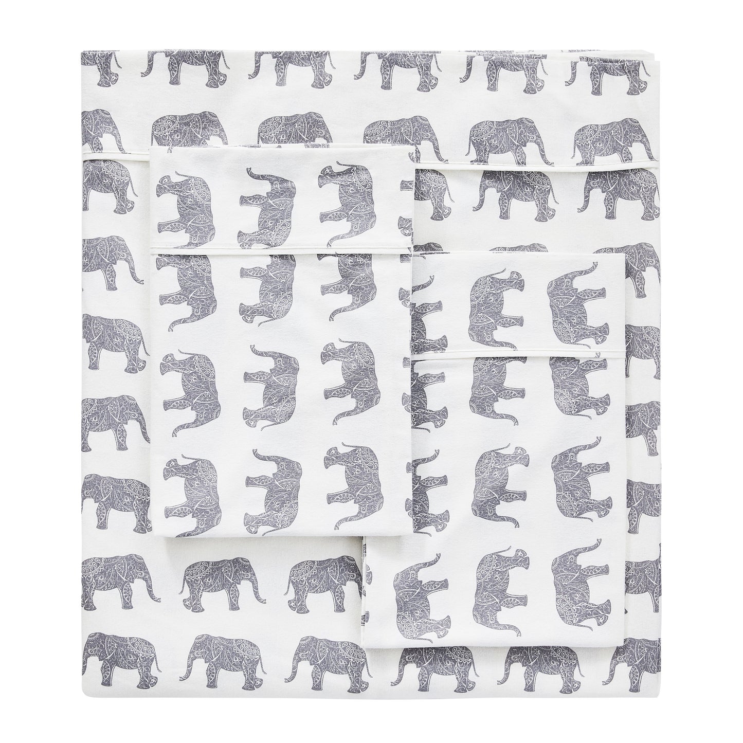 Elephants Flannel Sheet Set
