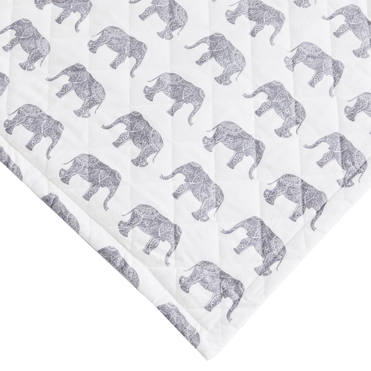 Elephants Cotton Flannel Quilt Set