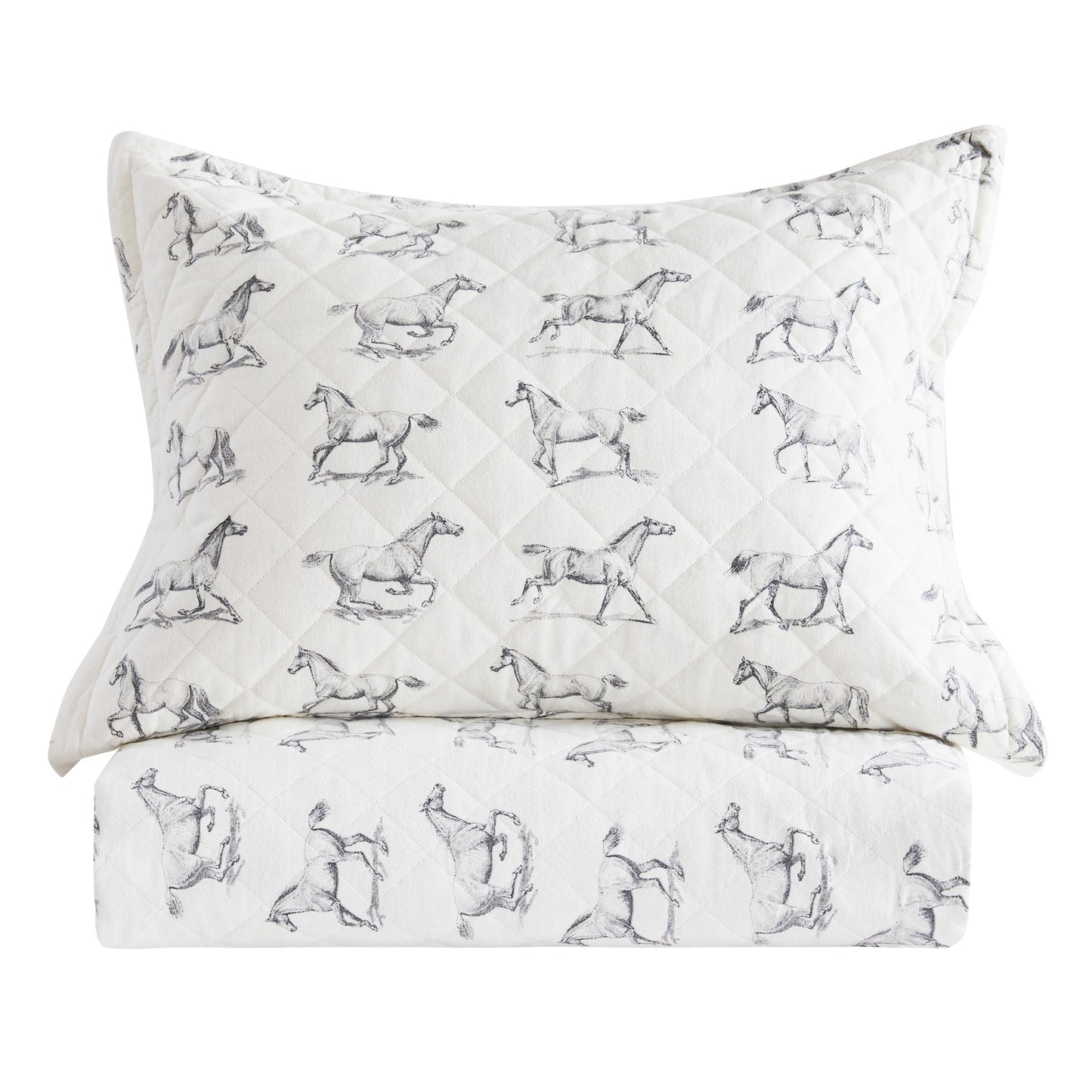 Horses Cotton Flannel Quilt Set