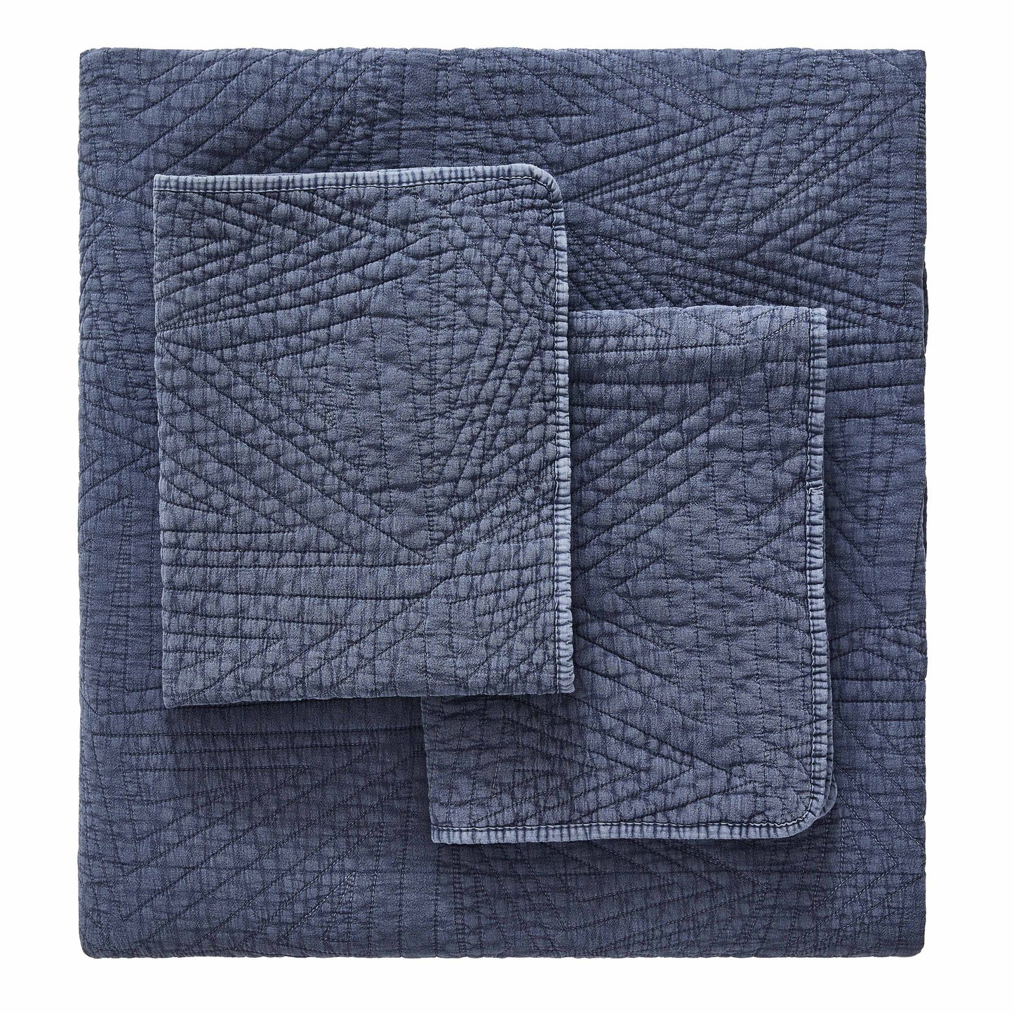 Dancing Triangles Stonewashed Cotton Quilt Set