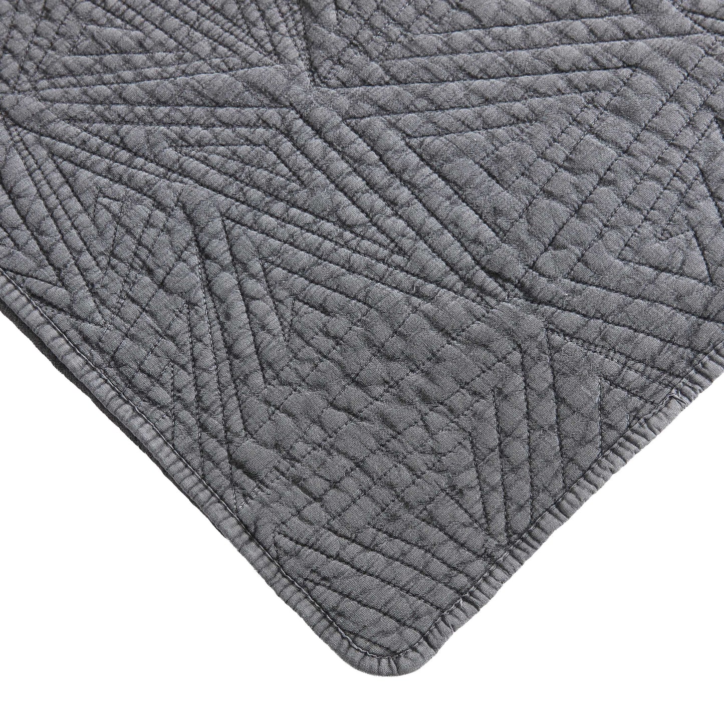 Dancing Triangles Stonewashed Cotton Quilt Set