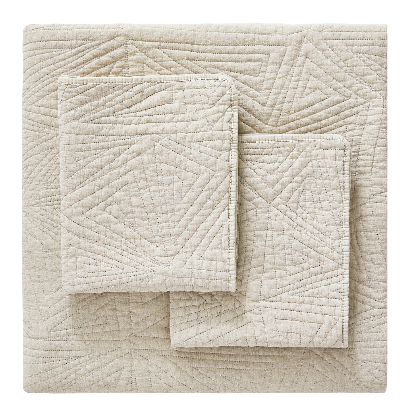 Dancing Triangles Stonewashed Cotton Quilt Set
