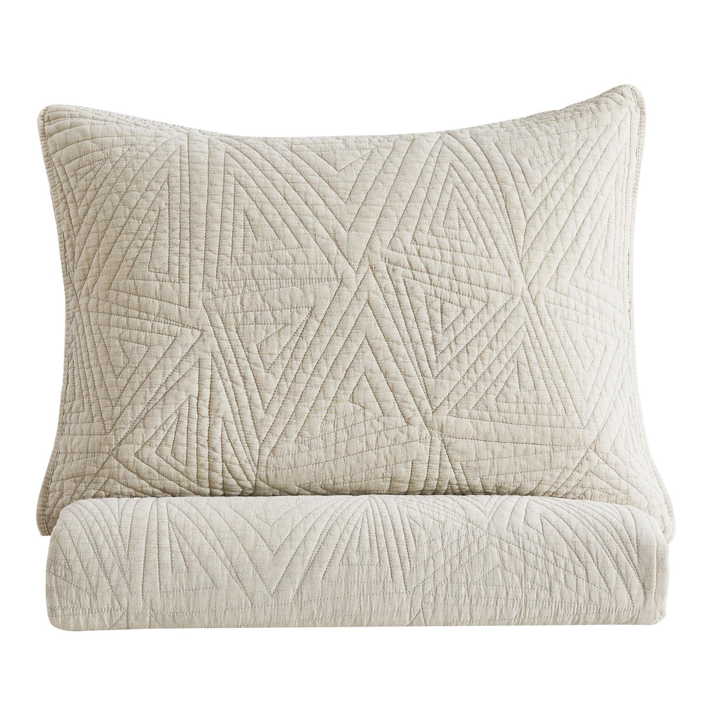 Dancing Triangles Stonewashed Cotton Quilt Set