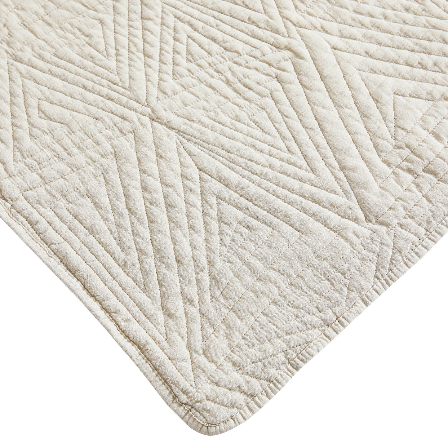 Dancing Triangles Stonewashed Cotton Quilt Set
