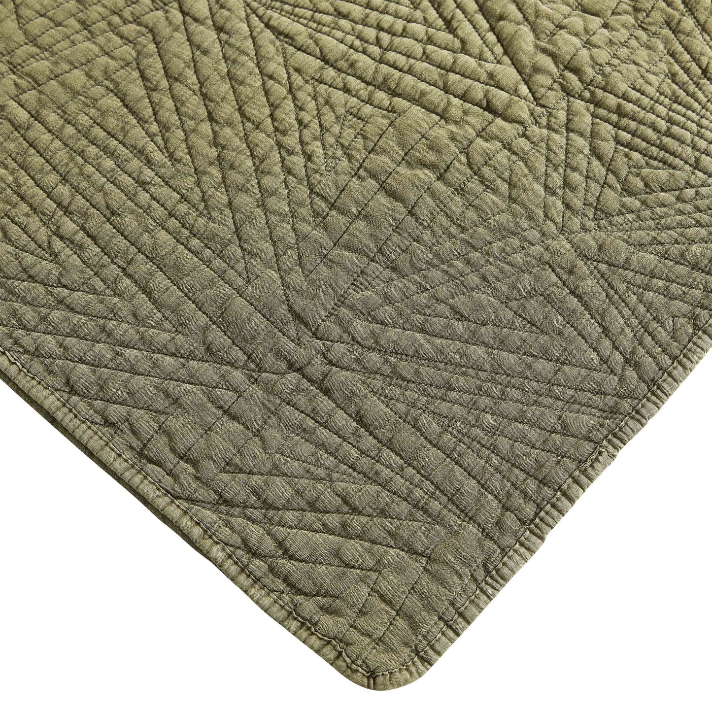 Dancing Triangles Stonewashed Cotton Quilt Set
