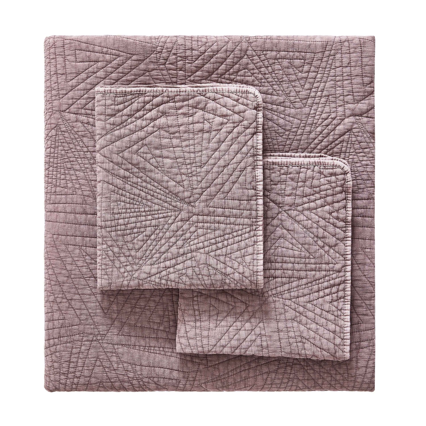 Dancing Triangles Stonewashed Cotton Quilt Set
