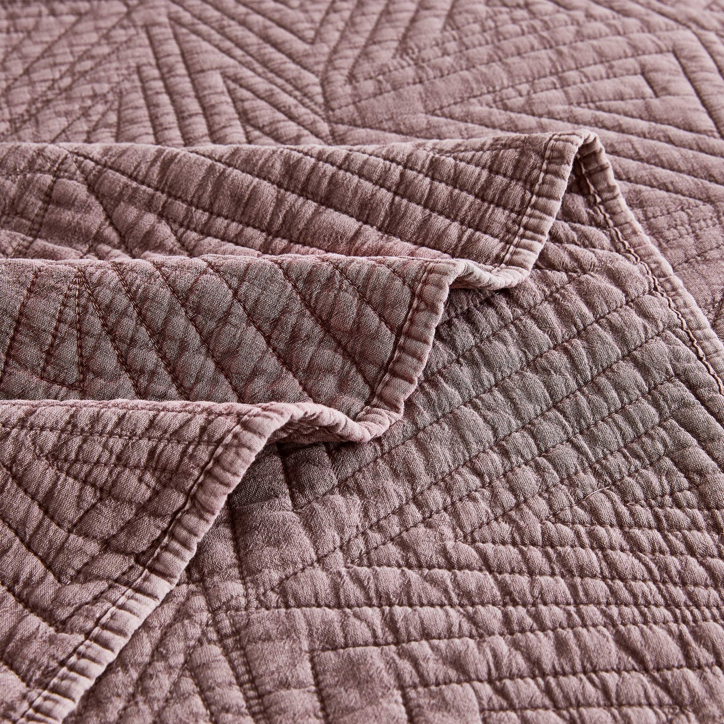 Dancing Triangles Stonewashed Cotton Quilt Set