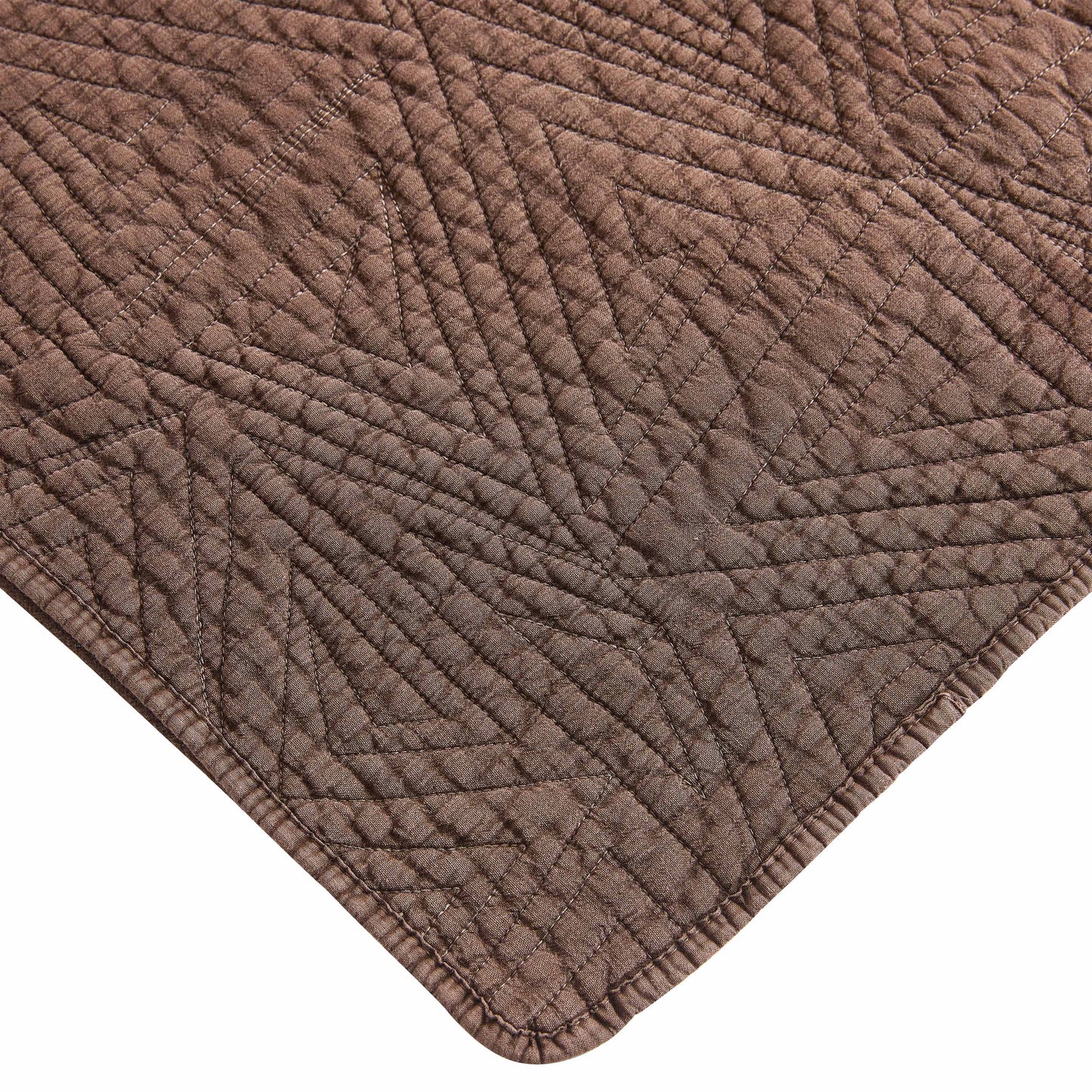 Dancing Triangles Stonewashed Cotton Quilt Set