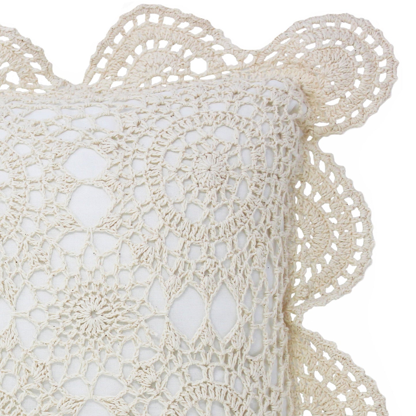 Hand Made Crochet Cotton Pillow Sham Pairs