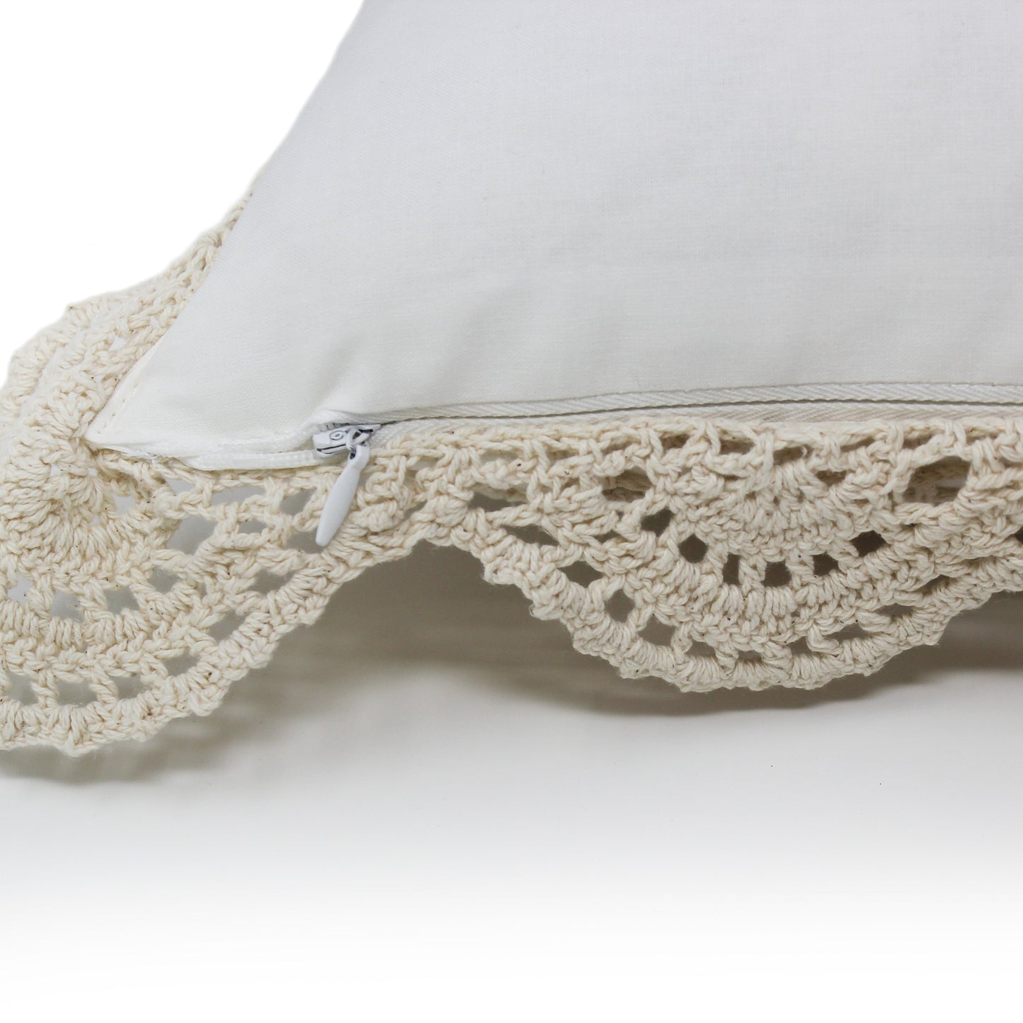 Hand Made Crochet Cotton Boudoir Pillow