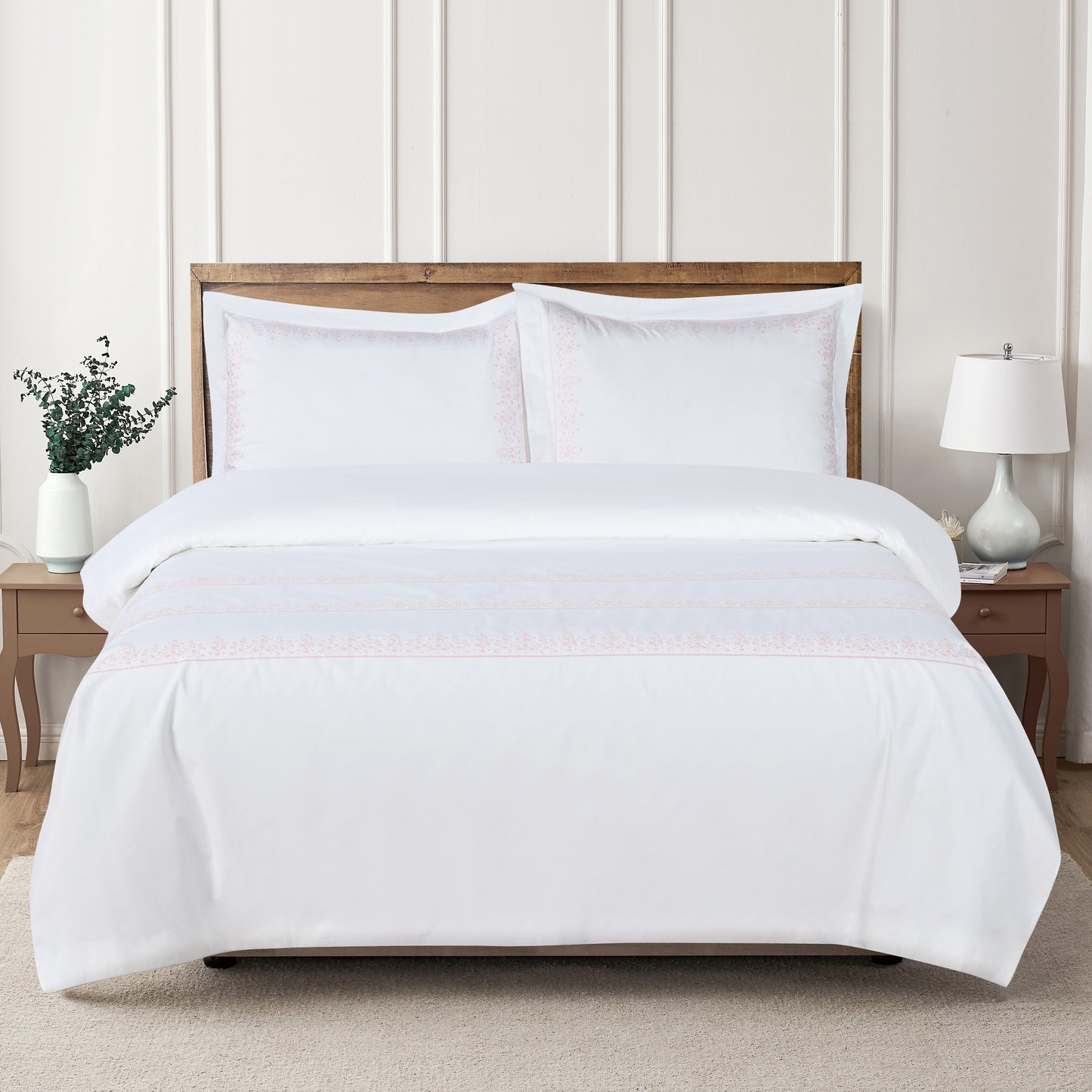 Baby's Breath Embroidered Percale Duvet Set