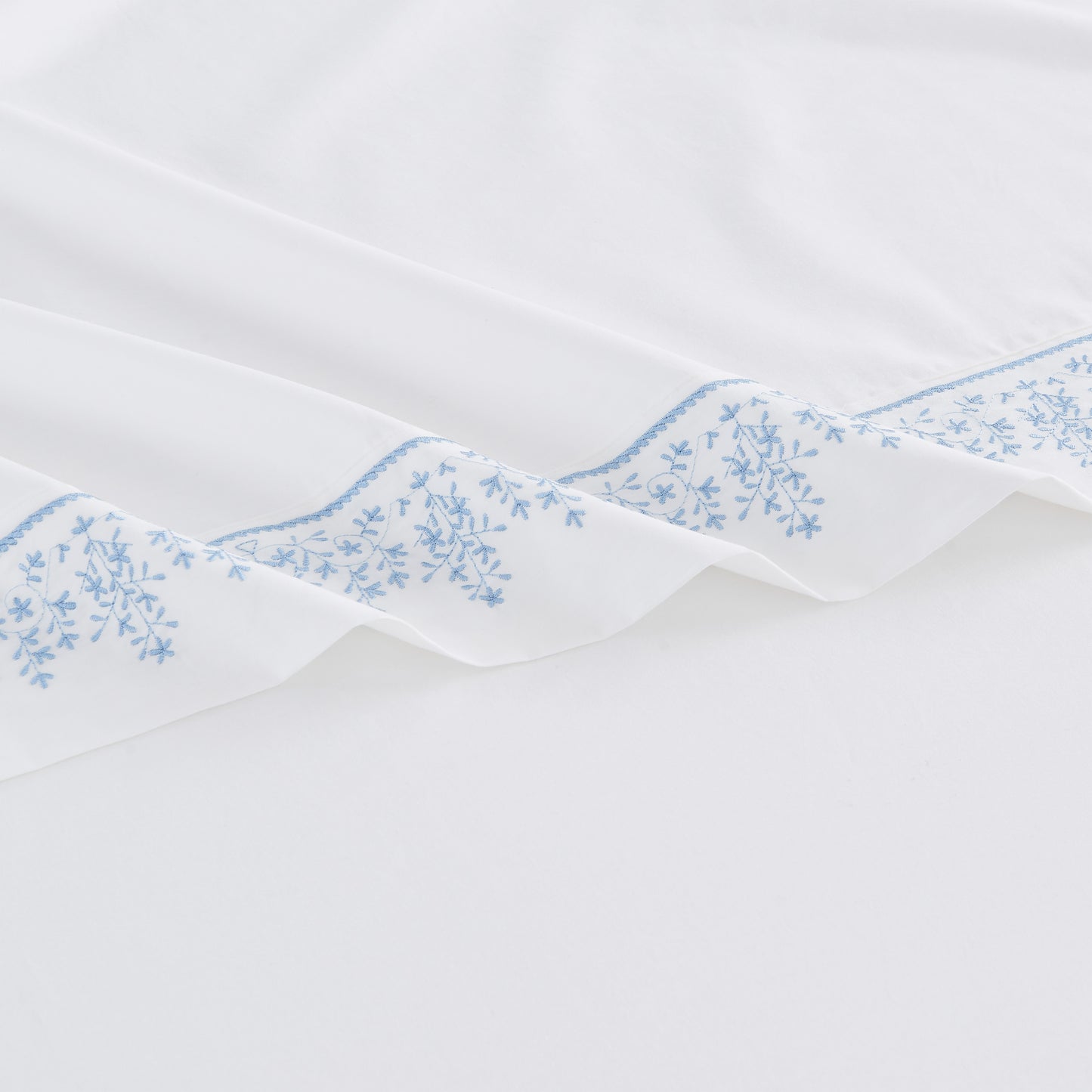 Baby's Breath Embroidered Percale Sheet Set