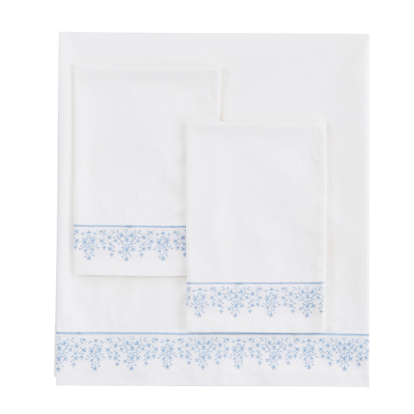 Baby's Breath Embroidered Percale Sheet Set