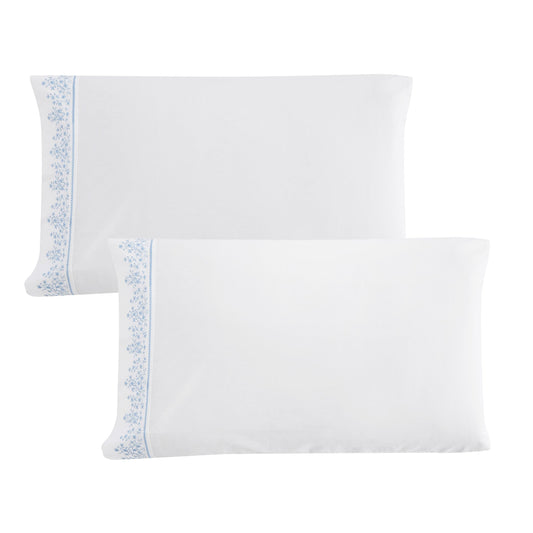 Baby's Breath Embroidered Percale Pillowcase Pair