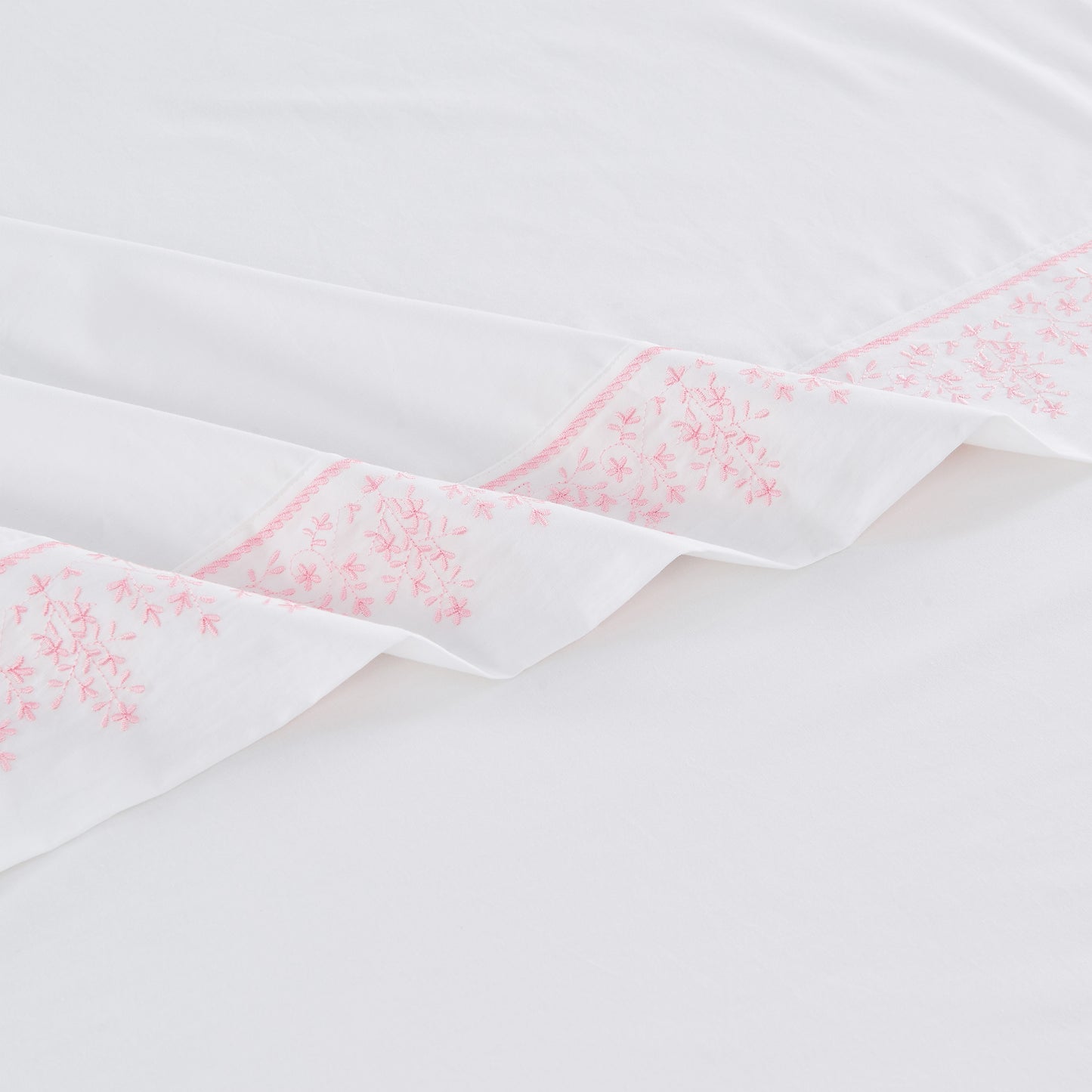 Baby's Breath Embroidered Percale Sheet Set