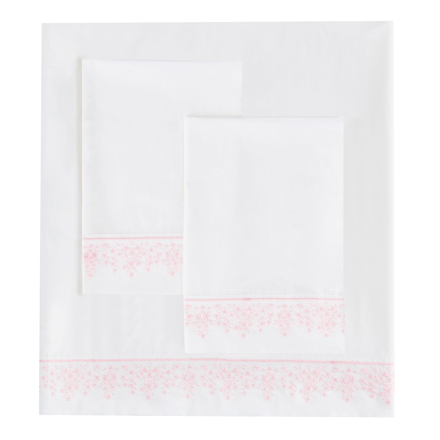 Baby's Breath Embroidered Percale Sheet Set