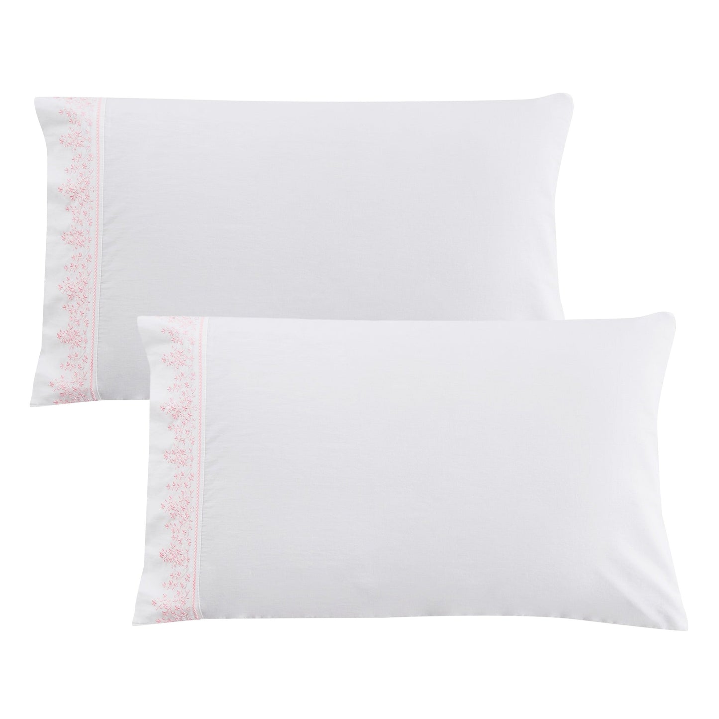 Baby's Breath Embroidered Percale Pillowcase Pair