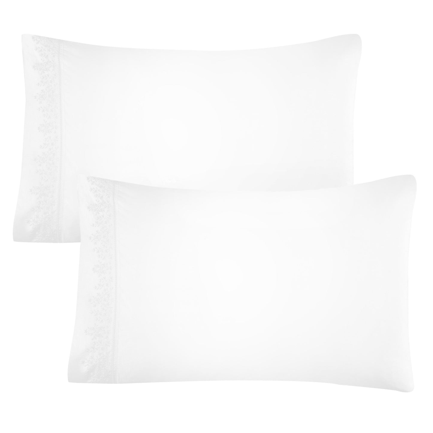 Baby's Breath Embroidered Percale Pillowcase Pair