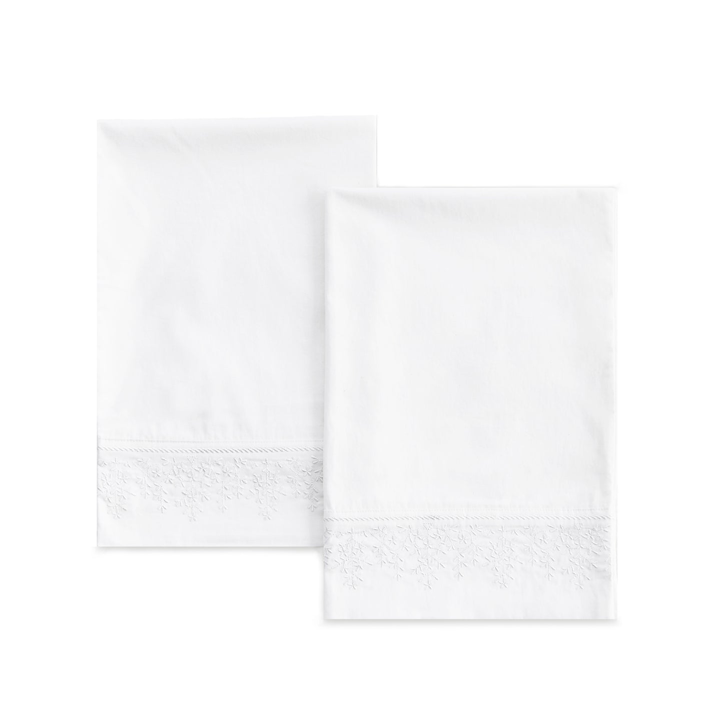 Baby's Breath Embroidered Percale Pillowcase Pair