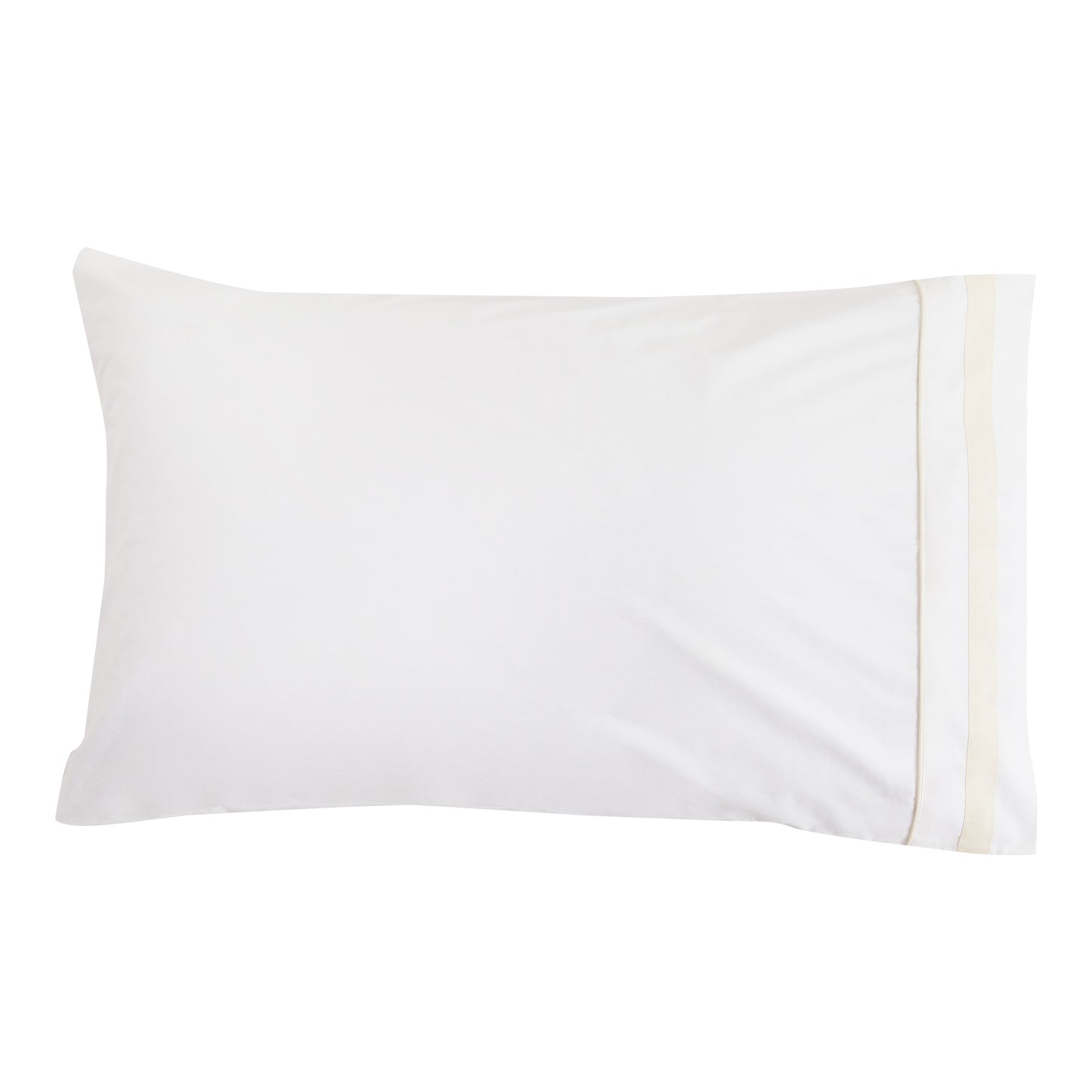 Classic Double Border Percale Cotton Pillowcase Pair