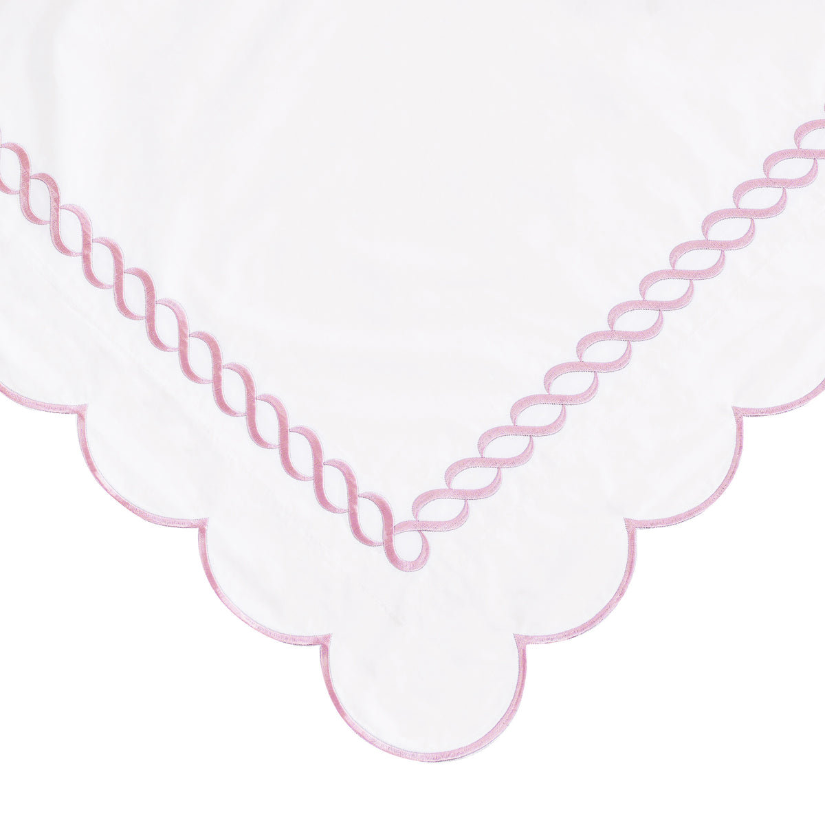 600 Thread Count Scallop Rope Embroidered Cotton Euro Sham Pair