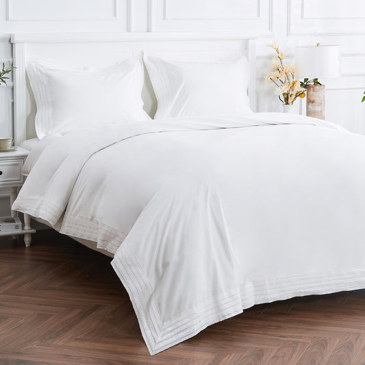 Elizabeth Lace Cotton Percale Duvet Set