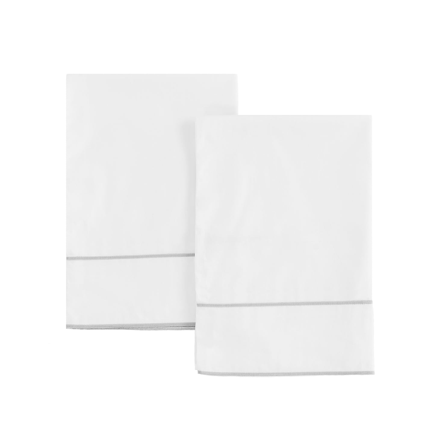 600 Thread Count Framed Sateen Embroidered Cotton Pillowcase Pair