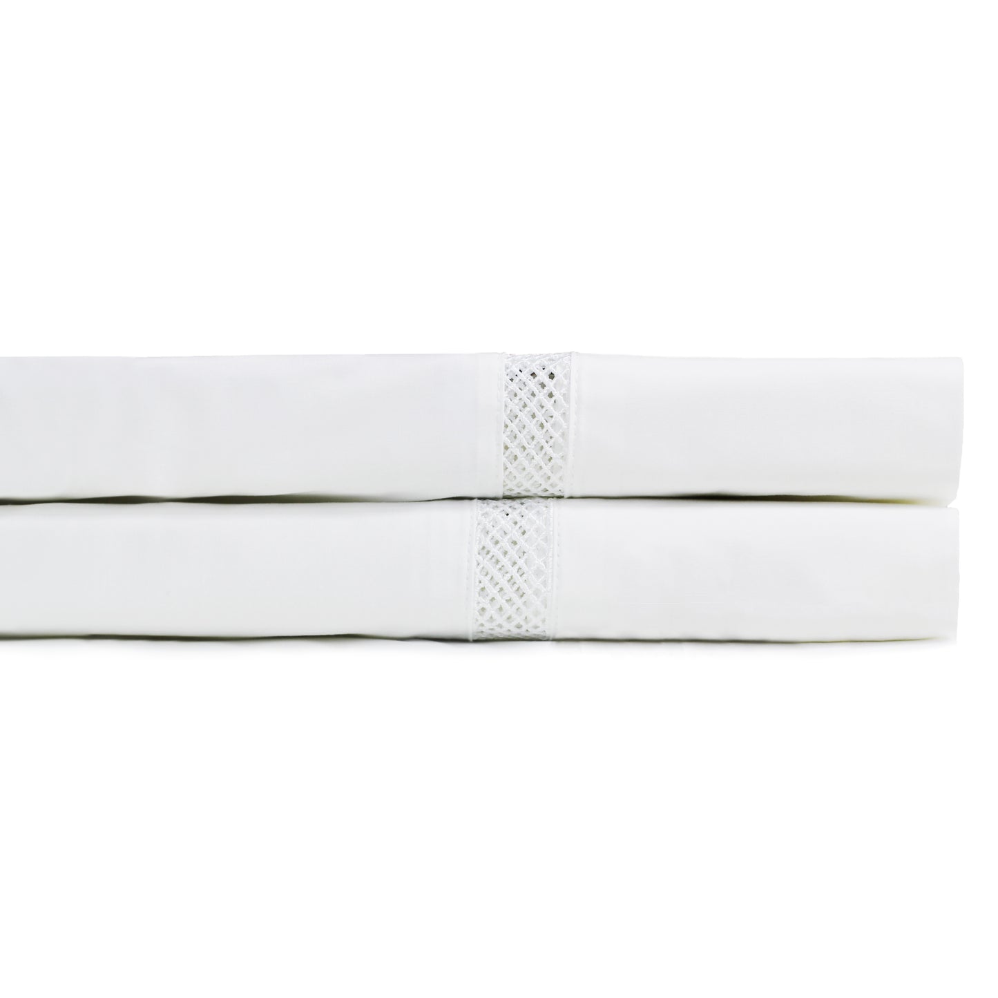 Lattice Lace Cotton Percale Pillowcase Pair