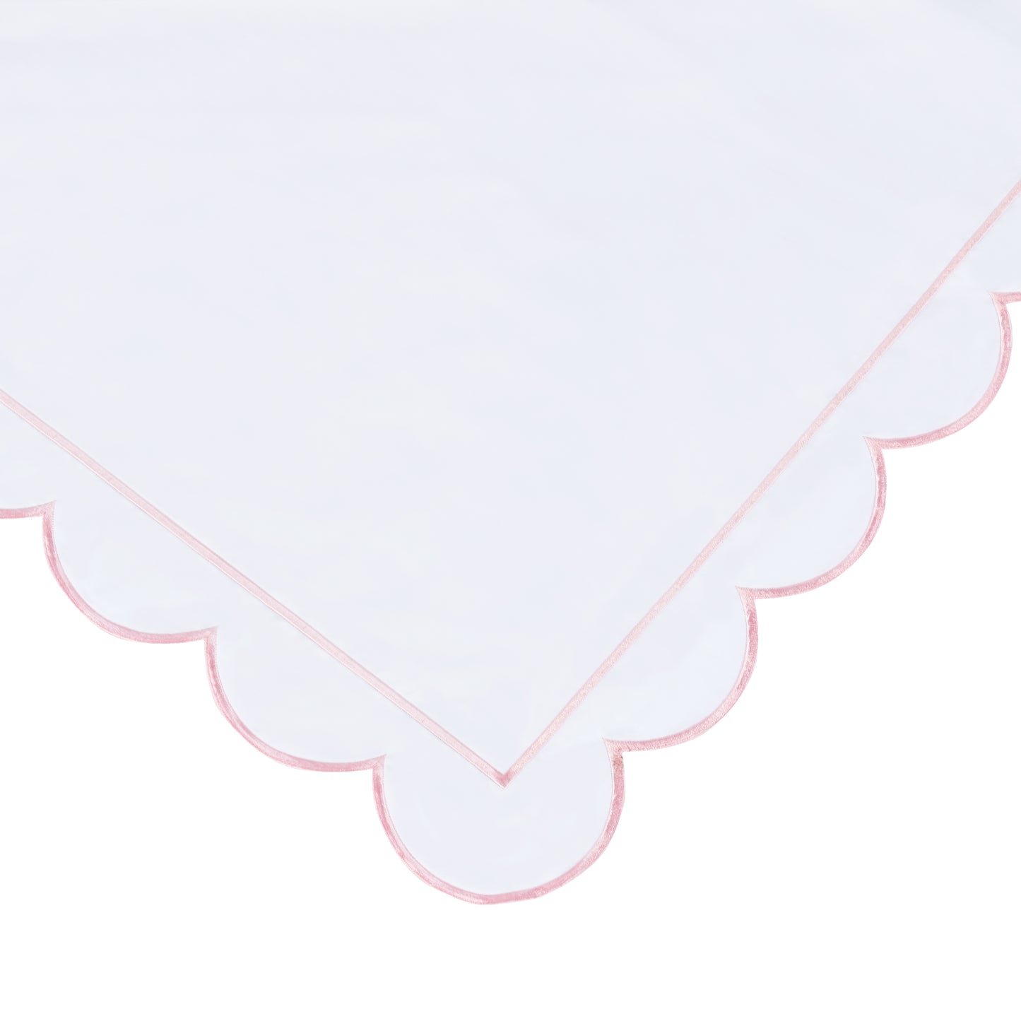 Scallop Frame Embroidered Cotton Percale Euro Sham Pair