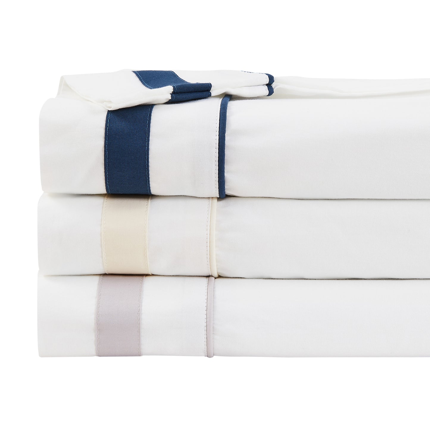 Classic Double Border Percale Cotton Euro Sham Pair