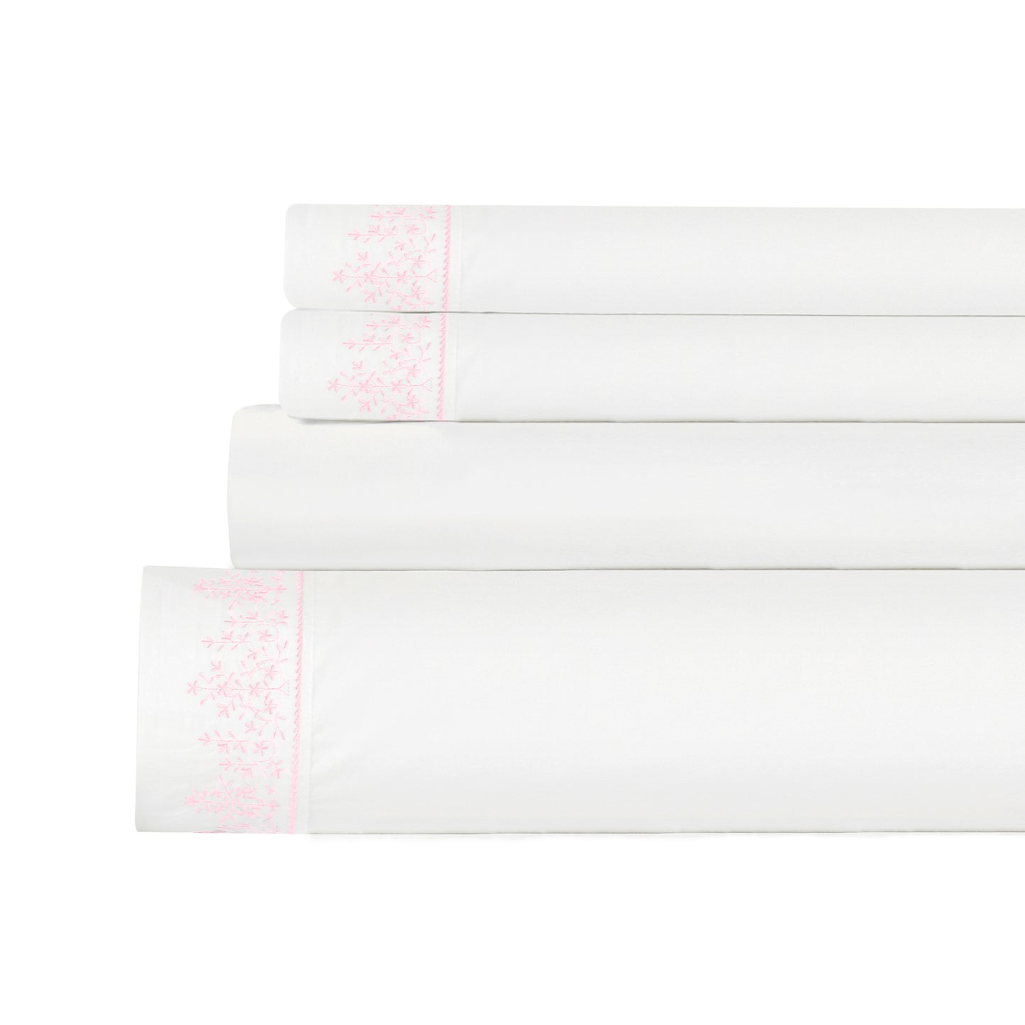 Baby's Breath Embroidered Percale Sheet Set