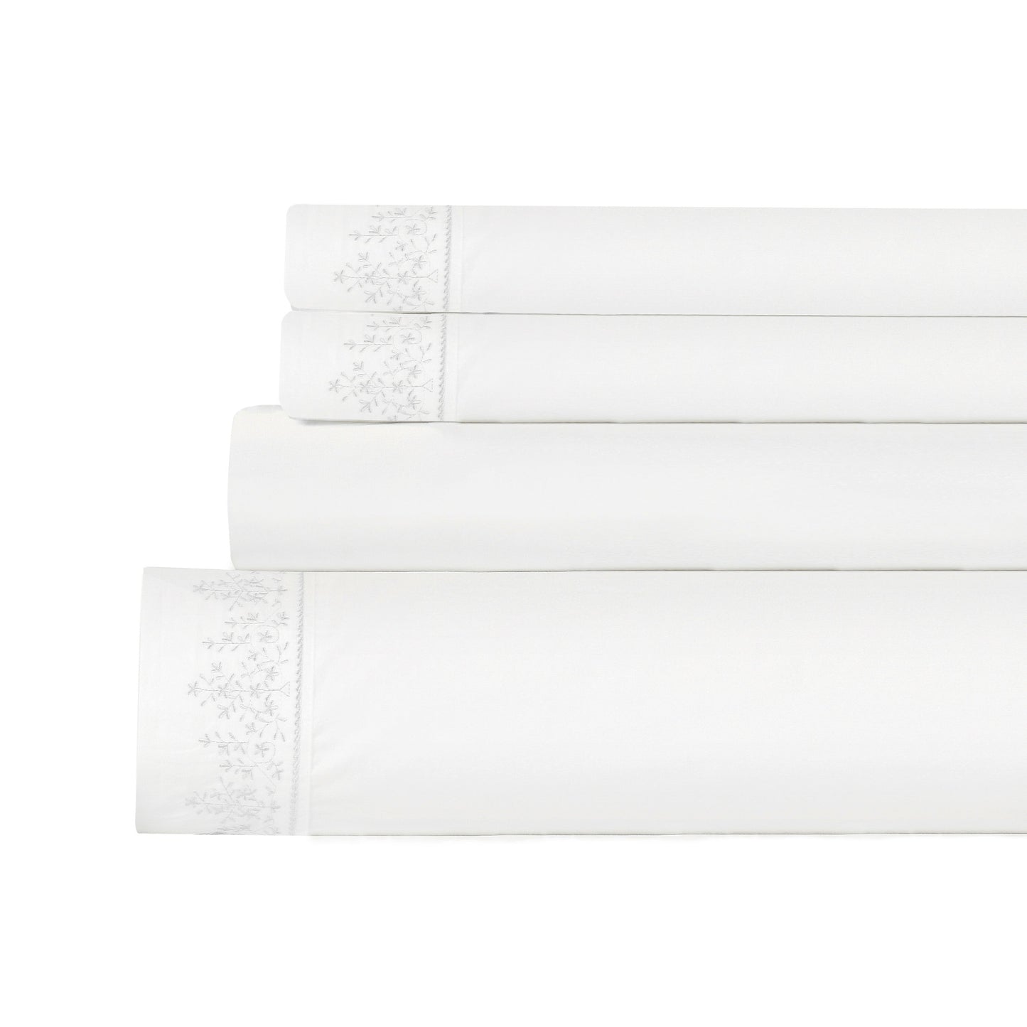 Baby's Breath Embroidered Percale Sheet Set