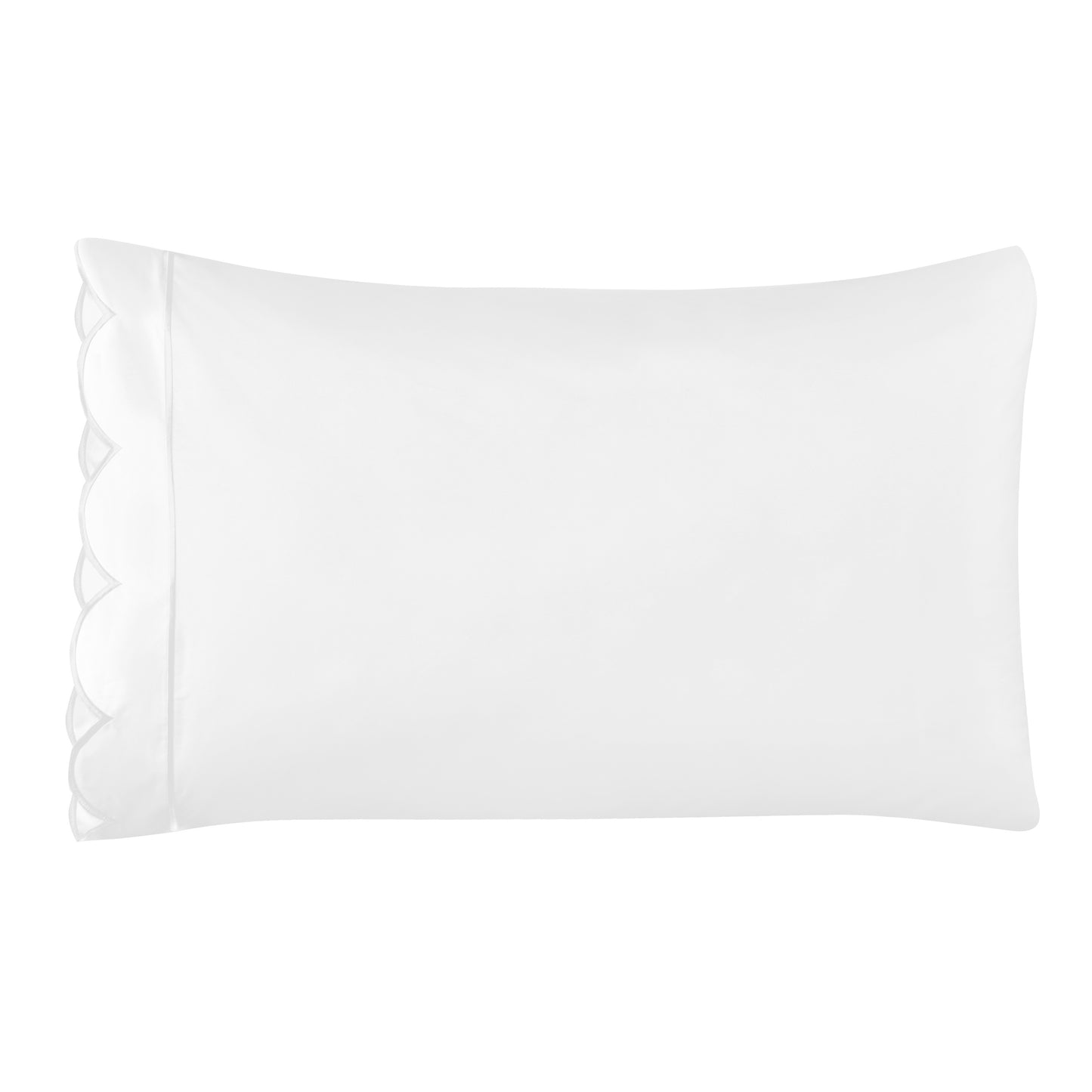 Scallop Frame Embroidered Cotton Percale Sheet Set