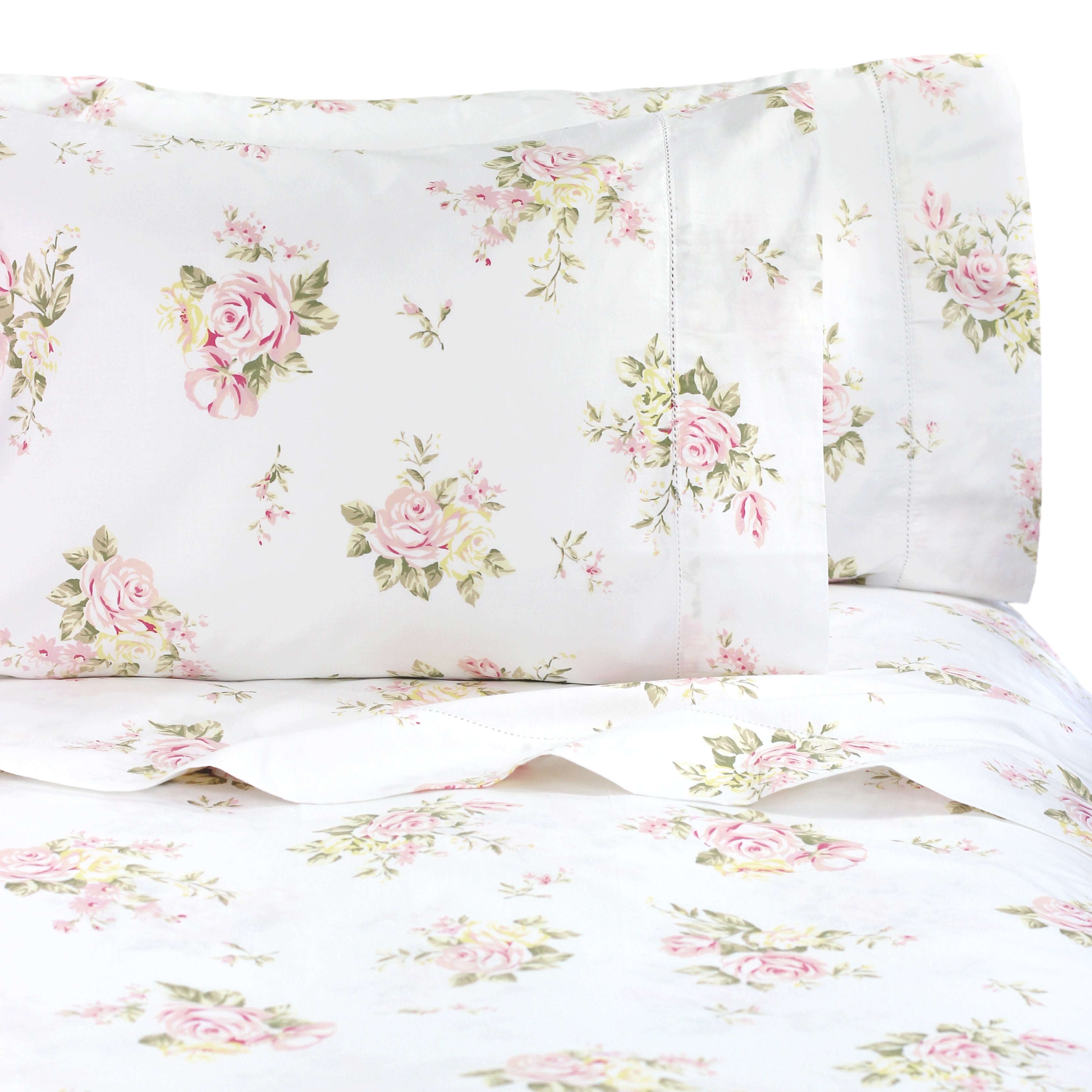 Thread Count Rose Pn 400 Thread Count 100% Cotton Rose Bouquet Sheet Set – Mélange Home