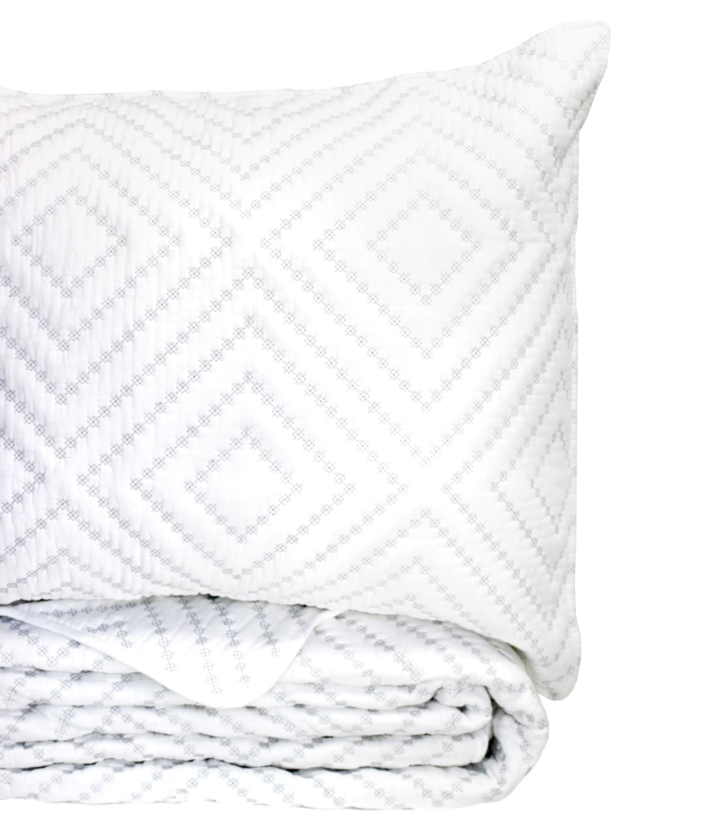 Diamond Square Cotton Quilt Set Mélange Home